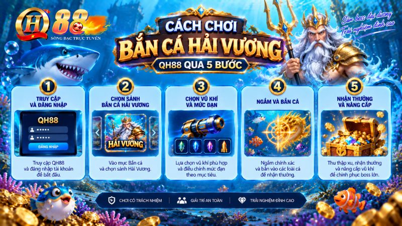 Cách chơi Bắn cá Hải Vương QH88 qua 5 bước